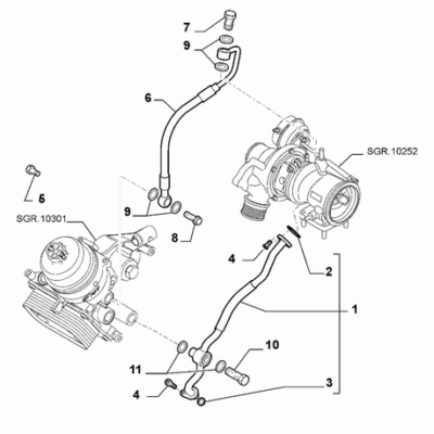FIAT Abarth Punto Evo 2010-2013 Lubrication System Union