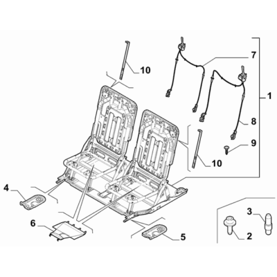 FIAT 500L 2012-2022 Rear Seat Bowden Assy.