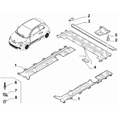 FIAT Abarth 500e 2023-Present Guards Protection