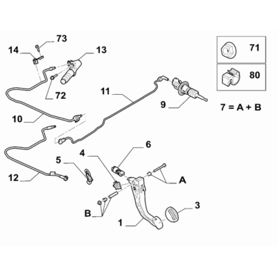 FIAT Doblo 2023-Present Clutch Release Hydraulic Control Pedal