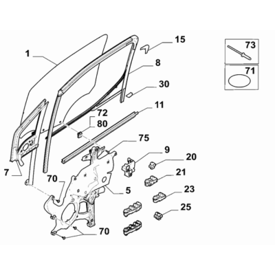 FIAT Doblo 2023-Present Side Front Doors Adhesiv