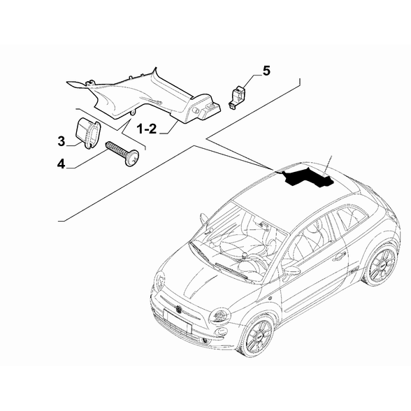 FIAT 500 2016-Present Interior Trim Clip