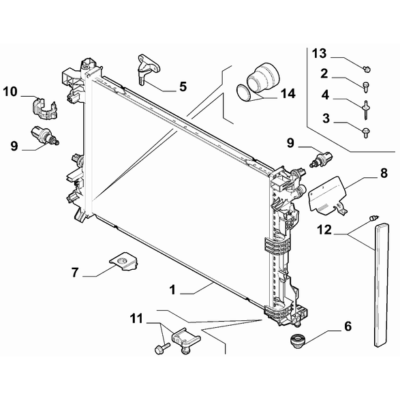 FIAT 500e 2013-Present Radiator And Leads Screw