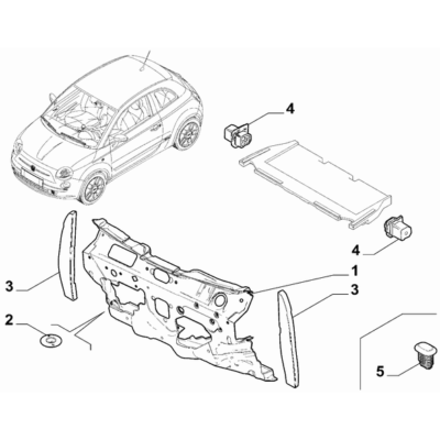 FIAT 500e 2013-Present Insulation And Padding Lining