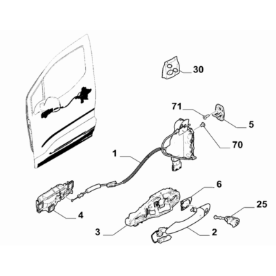 FIAT Doblo 2023-Present Side Front Doors Pawl