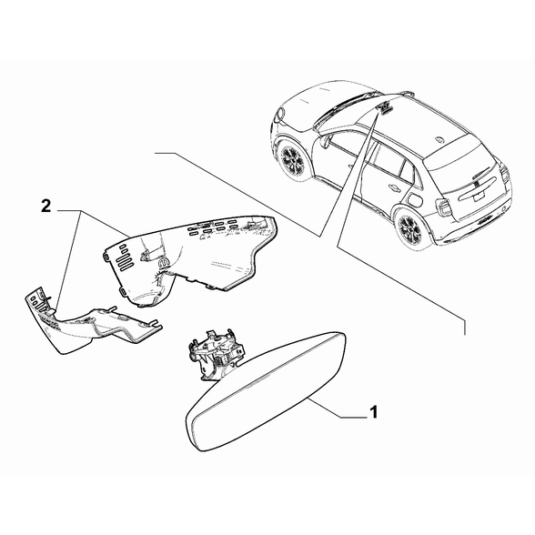 FIAT 600 2023-Present Rearview Mirrors Rear View Mirror