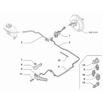 FIAT Fiorino 2022-Present Clutch Release Hydraulic Control Hose