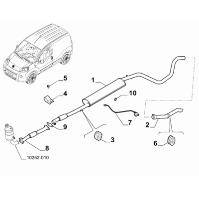 FIAT Fiorino 2022-Present Exhaust Piping Pipe