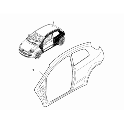 FIAT Abarth Punto Evo 2010-2013 Bodyshell, Panels (Central Part) Side Panel