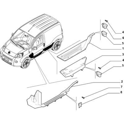 FIAT Fiorino 2022-Present Interior Trim Support