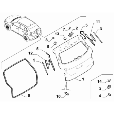 FIAT 600 2023-Present Back Door Lock Washer