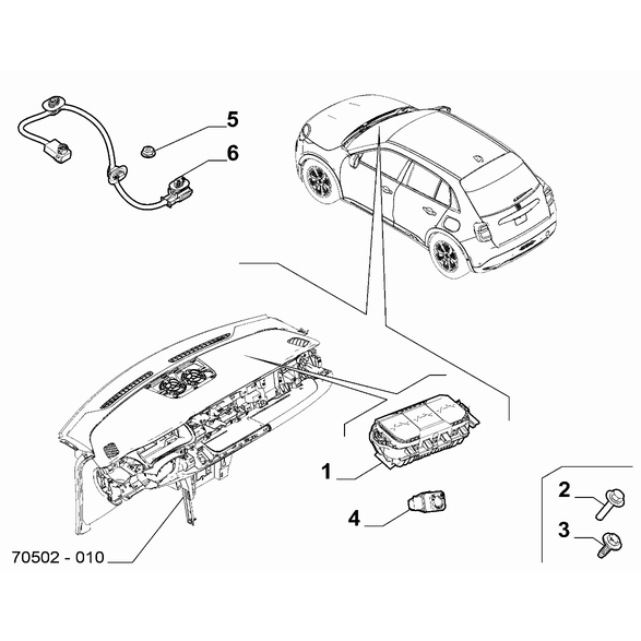 FIAT 600 2023-Present Air-Bag Devices Screw