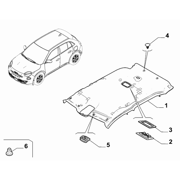 FIAT 600 2023-Present Interior Trim Ornament