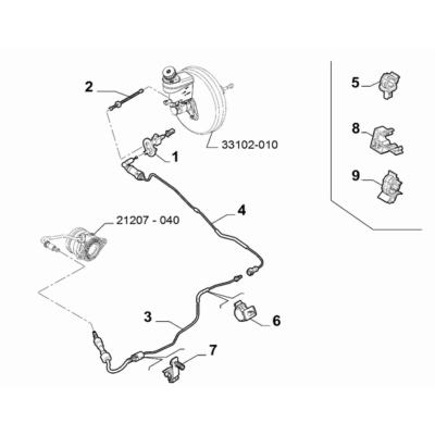 FIAT 500X 2016-Present Clutch Release Hydraulic Control Clip