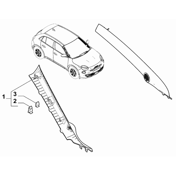 FIAT 600 2023-Present Interior Trim Clip