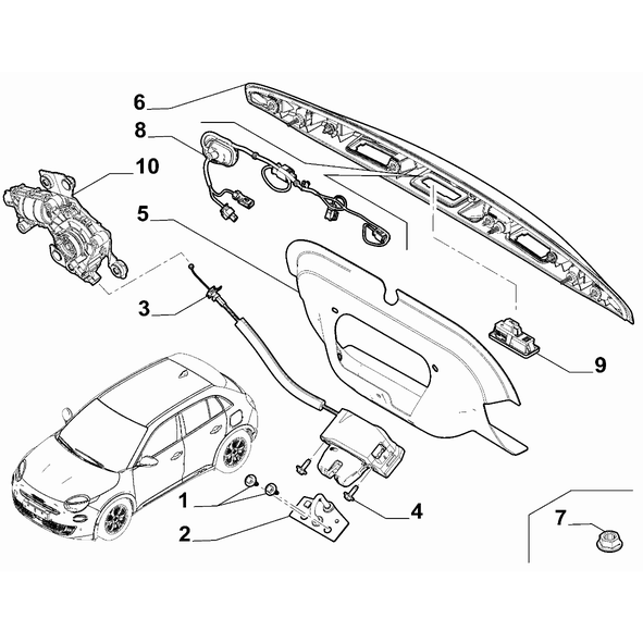 FIAT 600 2023-Present Back Door Striker Plate