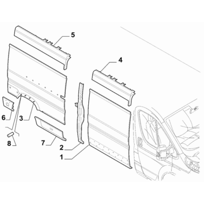 FIAT Ducato 2021-Present Bodyshell, Panels (Rear Part) Pin
