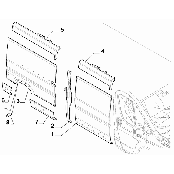 FIAT Ducato 2021-Present Bodyshell, Panels (Rear Part) Pin