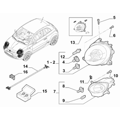 FIAT Abarth 595 2012-Present Outer Lighting Wire