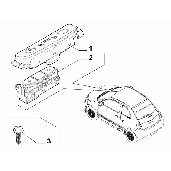 FIAT Abarth 500e 2023-Present Various Control Push Buttons And Switches Switch Panel