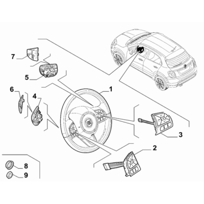 FIAT 500X 2016-Present Steering Gear Ornament