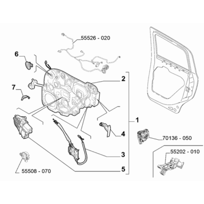 FIAT 500X 2016-Present Side Rear Doors Plug