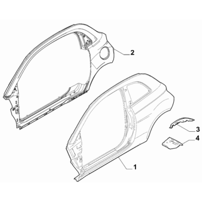FIAT 500e 2013-Present Bodyshell, Panels (Central Part) Reinforcement