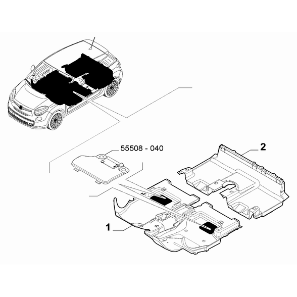 FIAT 500L 2012-2022 Passenger Side Mat Mat