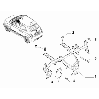 FIAT Abarth 595 2012-Present Bodyshell,Structure (Front Part) Screw