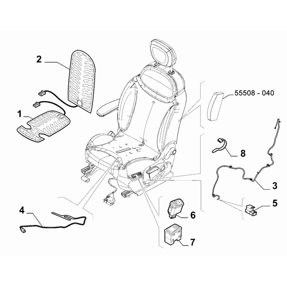 FIAT 500L 2012-2022 Front Seats Strap