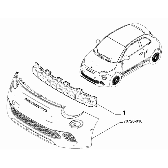 FIAT Abarth 500e 2023-Present Front Bumper Wick