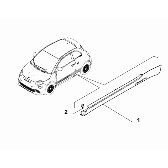 FIAT Abarth 500e 2023-Present Outer Trim Mouldings Moulding