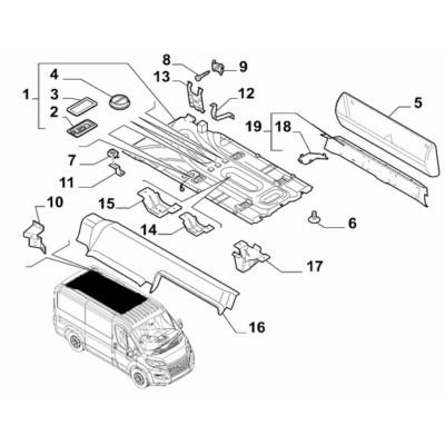 FIAT Ducato 2021-Present Interior Trim Ceiling Lamp