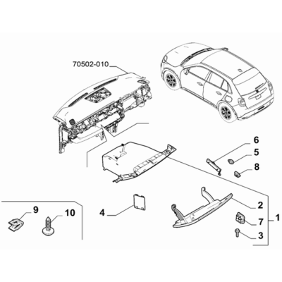 FIAT 600 2023-Present Instrument Panel Screw