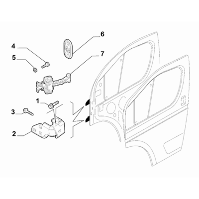 FIAT Ducato 2021-Present Side Front Doors Hinge