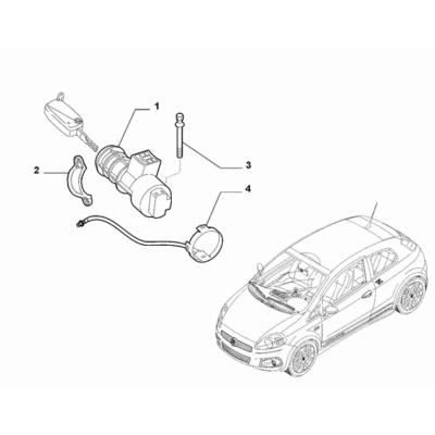 FIAT Abarth Punto Evo 2010-2013 Key Switch Ignition Antenna