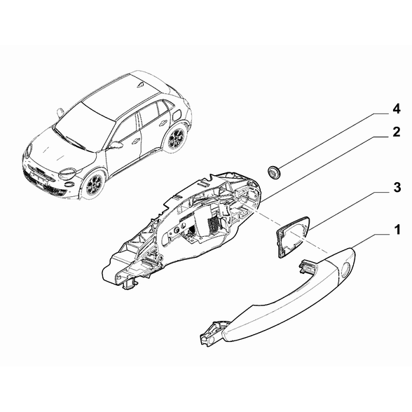FIAT 600 2023-Present Side Rear Doors Plug