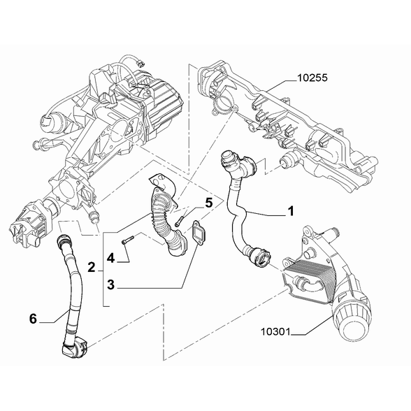 FIAT 500L 2012-2022 Exhaust Gas Control Device Pipe