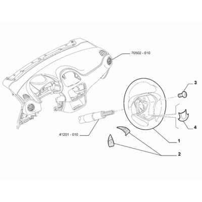 FIAT Abarth Punto Evo 2010-2013 Steering Gear Switch Panel