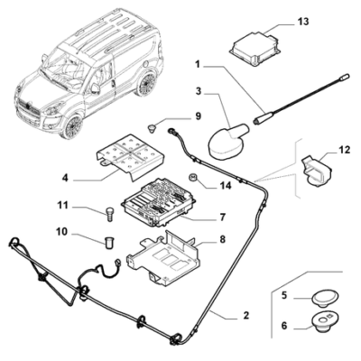 FIAT Doblo 2011-2022 Car Radio Devices Clip
