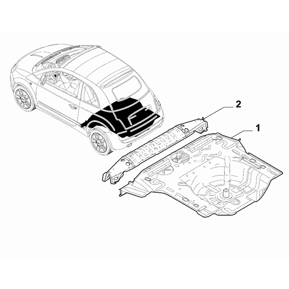 FIAT 500e 2013-Present Floor Pannel Crossrail
