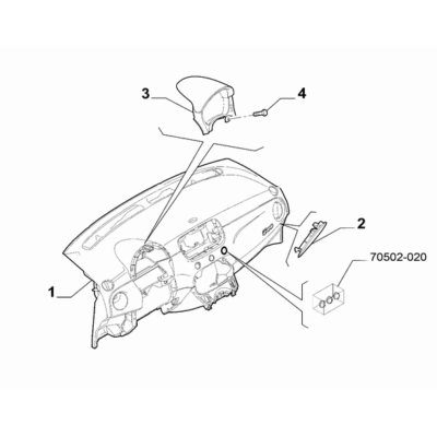 FIAT 500 2016-Present Instrument Panel Frame