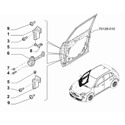 FIAT 600 2023-Present Side Front Doors Hinge