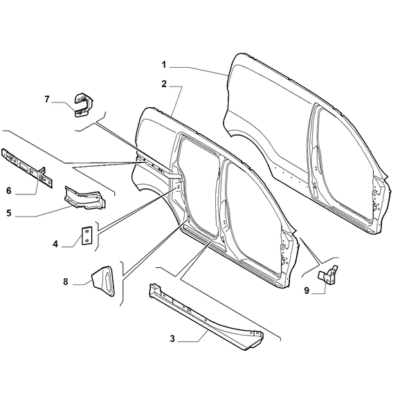 FIAT Fiorino 2022-Present Bodyshell, Panels (Central Part) Bracket