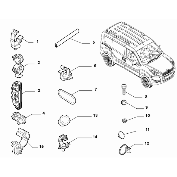 FIAT Doblo 2011-2022 Cable Set Fixings Clip