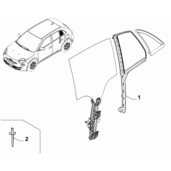 FIAT 600 2023-Present Rear Side Window Rivet