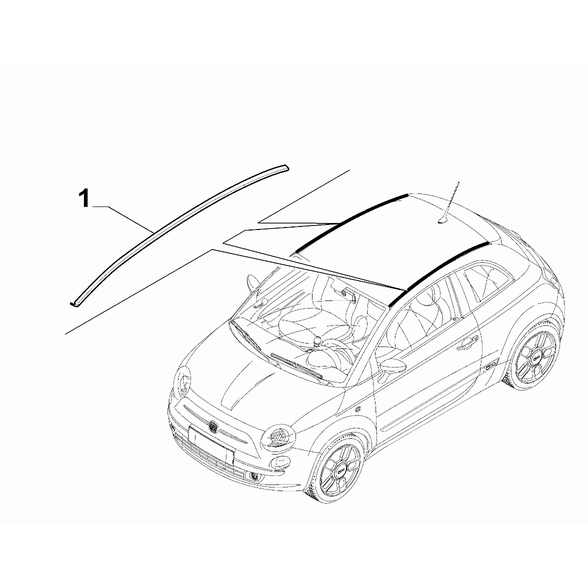 FIAT 500 2016-Present Outer Trim Mouldings Moulding