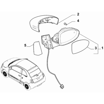 FIAT Abarth 500e 2023-Present Rearview Mirrors Glass