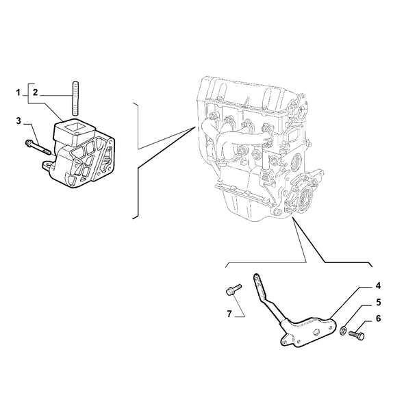 FIAT 500 2007-2016 Engine Suspensions Screw