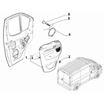 FIAT Ducato 2021-Present Interior Panels For Front Side Doors Screw